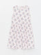 Crew Neck Patterned Girl Dress